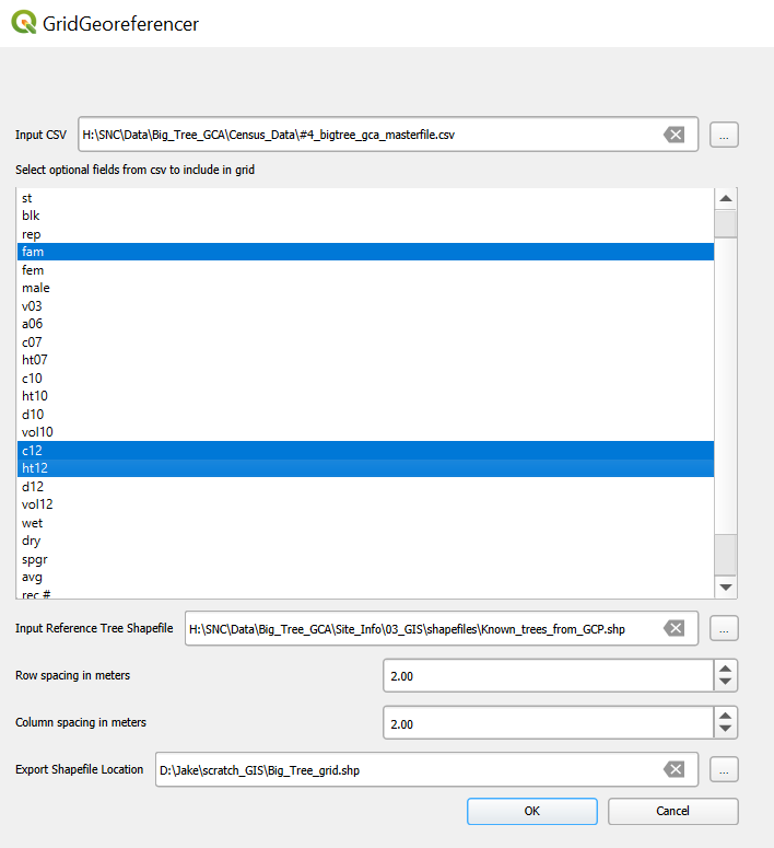 Visual of the Grid Georeferenced plugin in QGIS.